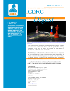 Geopolitical Competitions,  Global Governance, and  External Actors in Africa  Amidst Changes in the  Global Order: Challenges  and Opportunities for  Growth, Stability, and  Peace