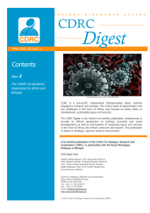The COVID-19 pandemic:  Implication for Africa and  Ethiopia